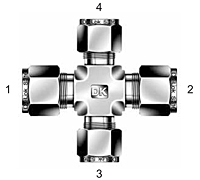 DXR Reducing Union Cross Tube Fittings