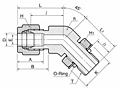 DLBS-UP Positionable 45 Degree SAE Male Elbow Tube Fittings-2