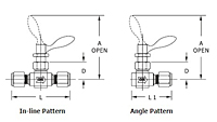 V103-Series-Toggle-Valves---Dimensional-Drawing